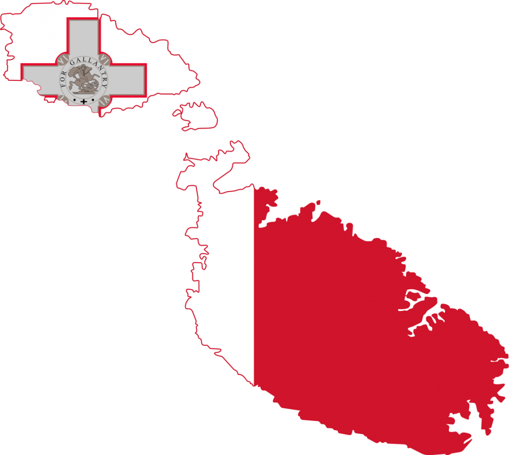 malta flag map