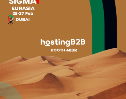 HostingB2B exhibiting at SiGMA Eurasia in Dubai showcasing iGaming hosting solutions